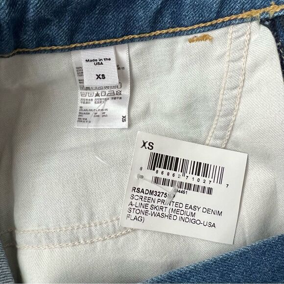 American Apparel American Flag Denim High Waist Mini Skirt - Picture 6 of 8